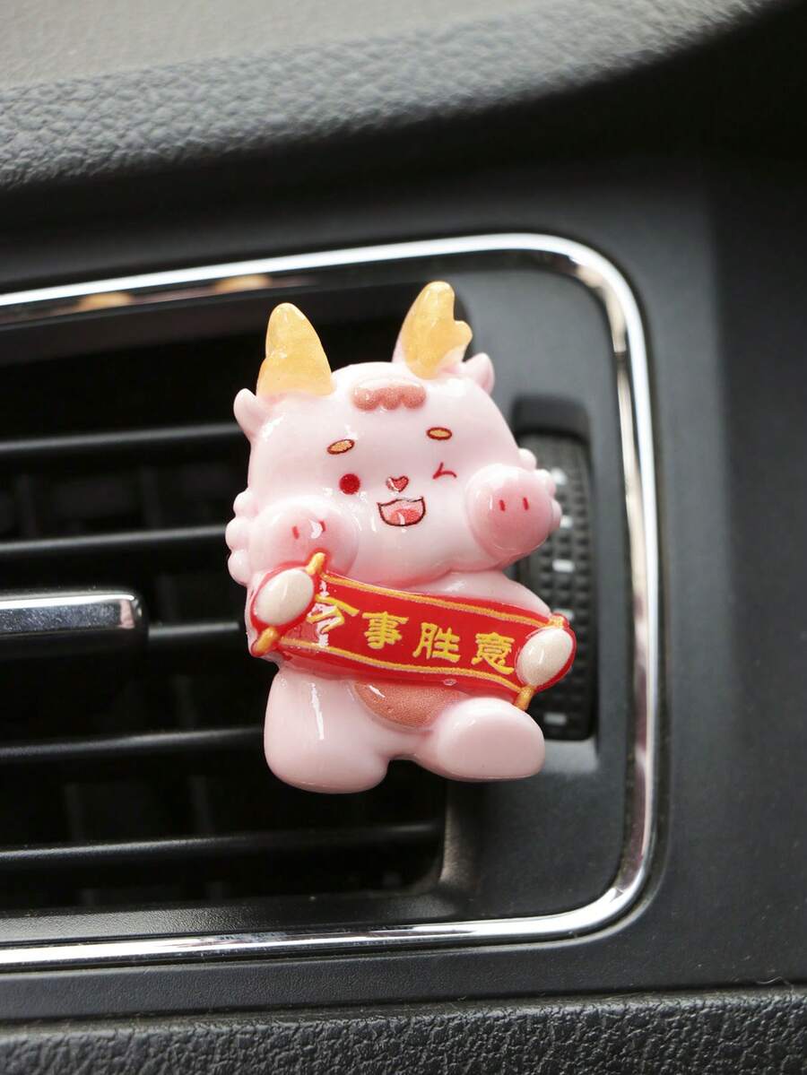 1pc Self Adhesive New Year Blessings Dragon Air Vent Clip (With Incense) For All Car Models, New Year's Gift - Multicolor - View 1