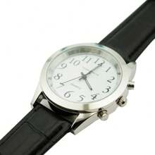 Elderly English Speaking Hourly Reminder Belt Watch, Blind Person Friendly, Gift For Elders, Large Volume Alarm Clock Men's Watch - Black - View 4