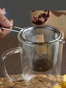 1pc Stainless Steel Tea Bucket With Leak-Proof Filter And Double Handles - Ideal Choice For Tea Lovers - Silver - View 5