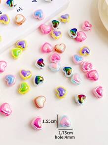 chenming 15入組多種顏色的塑膠愛心珠子,非常適合學生日常佩戴和節日diy工藝品製作 - 15pcs - 查看 5