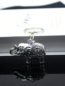 1個鋅合金銀色大象造型時尚簡約生日/節日禮物 - 銀色 - 查看 5