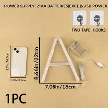 1入組26個字母、數字和特殊字符霓虹裝飾燈,房間牆掛燈,婚禮生日派對氛圍燈,意外驚喜禮物@ # &字母燈愛心燈 - 彩色 - 查看 9