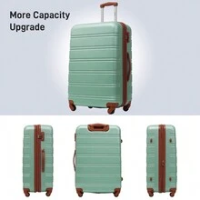 MERAX Hardshell Luggage Sets  20"+28"+Bag  / 20inches+Bag / 24inches+Bag / 20"+24"+Bag Spinner Suitcase With TSA Lock Lightweight - 20"+28"+Túi-Xanh - Xem 3