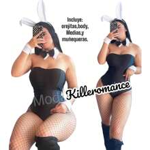 disfraz sexy de conejita - Blanco y Negro - Ver 1