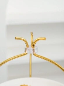 1入現代輕奢風2層陶瓷蛋糕盤,歐式折疊水果盤適用於派對點心,水果,糖果展示 - 白色 - 查看 6