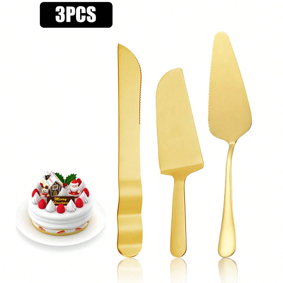 1/3 PiÃ¨ces Ensemble De Couteau Ã€ GÃ¢teau Et Serveur En Acier Inoxydable, IdÃ©al Pour Un Anniversaire, Un Mariage, Une FÃªte