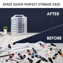 Makartt Universal Clear Nail Polish Organizer Holder For 48 Bottles Adjustable Dividers Space Saver - 無色 - 查看 3