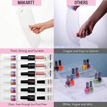 Makartt Universal Clear Nail Polish Organizer Holder For 48 Bottles Adjustable Dividers Space Saver - 無色 - 查看 4