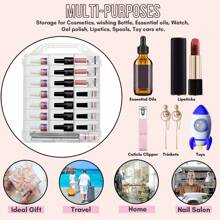Makartt Universal Clear Nail Polish Organizer Holder For 48 Bottles Adjustable Dividers Space Saver - 無色 - 查看 6