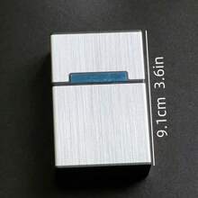 鋁合金香煙盒 刷砂香煙盒 金屬香煙盒 磁鈕香煙盒 男士金屬香煙盒 - 銀色 - 查看 6