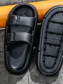 1pair 2024 Unisex Athletic Slippers For Outdoor Wear In Summer, Non-Slip Indoor/Outdoor All Seasons Footwear