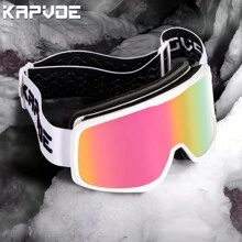 通用型冬季戶外滑雪眼鏡,防霧高清對比滑雪和溜冰的眼鏡 - 粉色 - 查看 9