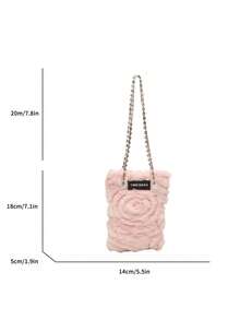 女式手機零錢包單肩包,甜美酷炫手提時尚包,帶水鑽裝飾,閃亮手提包帶 - 淺粉色 - 查看 2