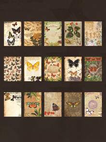 30 張/套蝴蝶風格材料紙用於創意拼貼 Diy - 彩色 - 查看 4