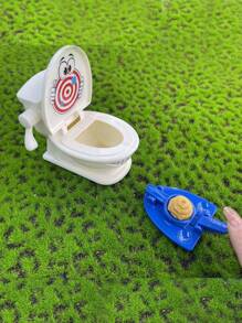 1個仿真馬桶便便射擊玩具,2人互動式桌面親子遊戲,顏色隨機 - 彩色 - 查看 2