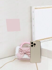 可愛的貓貓女孩手提包,野性的金屬鍊子信使袋,甜美的蝴蝶結裝飾公主包,時尚的格紋翻轉女孩包,適合幼兒園兒童的彩珠手提包,紅色新年禮物包,甜美扣式零錢包,迷你糖果收納袋,適合女孩和兒童的日常旅行及度假,粉色 - 粉色 - 查看 4