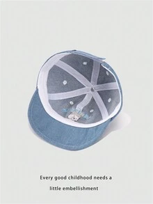 有邊的嬰兒牛仔帽,適用於男女寶寶,迷你棒球風格兒童陽光帽,大小為42-48cm,3-24個月適用。 - 淺藍色 - 查看 5