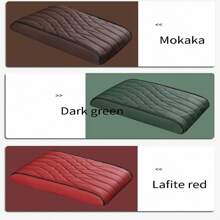1pc Napa Leather Embroidery Breathable & Comfortable Car Armrest Pad, Universal For All Seasons - Green - View 6