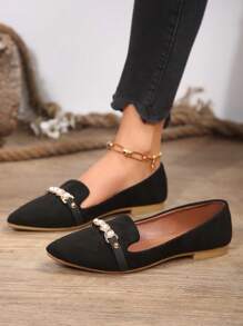 2024热卖！女士纯色舒适平底鞋，日常轻便低帮便鞋，简约低帮芭蕾鞋 - 黑色 - 查看 2