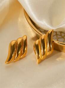 1pair Geometric Asymmetrical Stud Earrings - Irregular Earrings - View 2