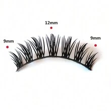 1盒5對/組天然假睫毛,適用於舞台表演和日常生活,採用歐美混合風格,採用硬直錐形設計 - 濃密款 - 查看 6