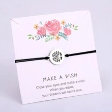 1 Piece Stainless Steel Family Mom Infinity Heart Angel Wing Handcuff Charm Bracelet Adjustable Macramme Closure Bracelet For Women - Multicolor - View 12