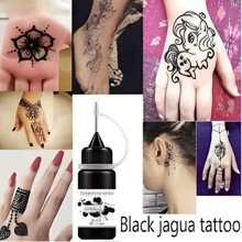 Tinta de tatuaje temporal 3pz de 10ml Tinta de tatuaje temporal a prueba de agua de larga duración Herramienta de tatuaje temporal de gel de pigmento de tatuaje BEAUTY-LEODY - Negro - Ver 3