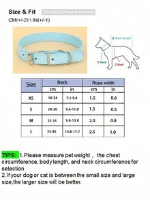 1 件可調式藍色 Pu 項圈適合大型犬、小型犬和貓 - 藍色 - 查看 2