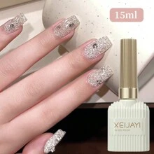 XEIJAYI 1瓶15ml Maillard Diamonds凝膠指甲油,加上全新的全息閃耀鑽石集合凝膠指甲油,非常適合新手！ - 銀色 - 查看 2