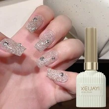 XEIJAYI 1瓶15ml Maillard Diamonds凝膠指甲油,加上全新的全息閃耀鑽石集合凝膠指甲油,非常適合新手！ - 銀色 - 查看 3