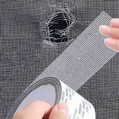 1 Cuộn Băng Keo Sửa Chữa Màn Hình Cửa Sổ, Băng Lưới Tự Dính Để Vá Lỗ Màn Hình Cửa Sổ, Dải Lưới Sửa Chữa Cửa Sổ Cho Rèm Cửa Ký Túc Xá, Băng Keo Sửa Chữa Màn Hình Cửa Sổ Tự Dính, Miếng Vá Sửa Chữa Màn Hình Cửa Sổ, Dải Bịt Kín Bệ Cửa Sổ Chống Côn Trùng/Tiếng Ồn