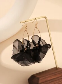 迷人的花朵蕾絲花瓣女式耳環 - 彩色 - 查看 1