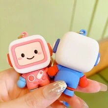 1pc Multicolor Cartoon Robot Shaped Keychain For Women, Car Key Chain, Bag Pendant, Couple Gift, Daily Use - Multicolor - View 4