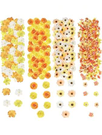 50入組橙色人造花材料包