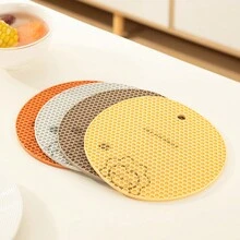 1個簡約矽膠耐熱杯墊,防滑餐桌墊,適用於廚房、客廳、辦公室 - 橘色 - 查看 4