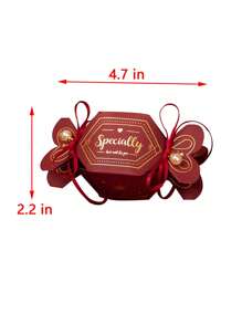 10pcs Simple Creative Red Gift Box, Candy Shape DIY Chocolates Package Box For Birthday Party Wedding Christmas Valentine'S Day Spring Festival Gift Decoration - Red - View 8