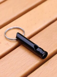 3pcs Outdoor Aluminum Alloy Survival Whistle With Keychain, Loud Emergency Whistle For Hiking, Camping, Climbing - Red - View 5