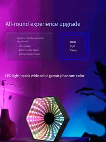 1入組桌面rgb遊戲燈,遙控器,聲音感應和音樂功能 - 黑色 - 查看 3