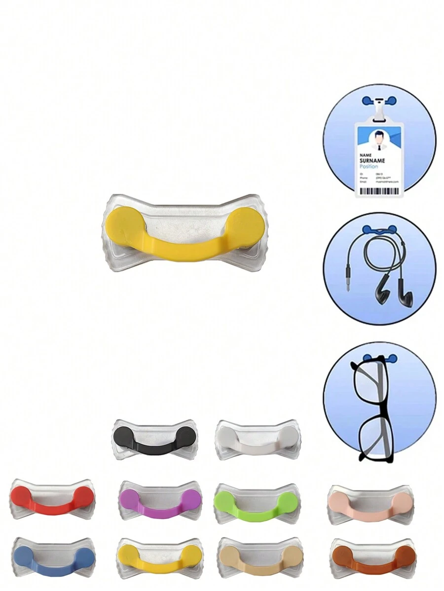 1入組黃色磁吸掛眼鏡持架胸針,時尚多功能便攜式衣服夾扣磁鐵眼鏡耳機線夾 - 黃色 - 查看 1