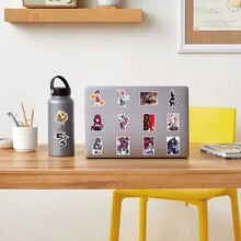 50pcs Cartoon Anime Rwby Four Colors War Stickers, Ins Style Material, Glass Cup, Notebook, Phone Case, Luggage, Refrigerator, Computer, Hand Account, Desktop Decoration, Handmade Diy Sticker, Self-Adhesive, Waterproof - Multicolor - View 7