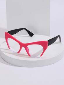 1 副女士时尚猫眼无框眼镜，既时尚又甜美，融合了经典风格、大胆色彩和夸张设计，打造出适合日常生活、学习、电脑使用和旅行的时尚女性美学配饰。它可以戴在处方眼镜上并具有功能。 - 彩色 - 查看 8