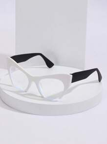 1 副女士时尚猫眼无框眼镜，既时尚又甜美，融合了经典风格、大胆色彩和夸张设计，打造出适合日常生活、学习、电脑使用和旅行的时尚女性美学配饰。它可以戴在处方眼镜上并具有功能。 - 彩色 - 查看 7