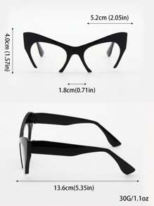 1 副女士时尚猫眼无框眼镜，既时尚又甜美，融合了经典风格、大胆色彩和夸张设计，打造出适合日常生活、学习、电脑使用和旅行的时尚女性美学配饰。它可以戴在处方眼镜上并具有功能。 - 彩色 - 查看 9