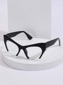 1 副女士时尚猫眼无框眼镜，既时尚又甜美，融合了经典风格、大胆色彩和夸张设计，打造出适合日常生活、学习、电脑使用和旅行的时尚女性美学配饰。它可以戴在处方眼镜上并具有功能。 - 彩色 - 查看 2