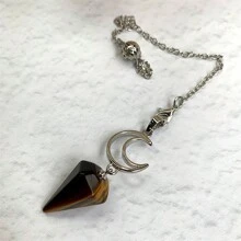 1pc Natural Crystal Chakra Hexagonal Pyramid Pendulum With Sun Pendant; Healing Crystal; Fashionable For Daily Meditation, Yoga Usage; Preferred Choice As A Gift For Female Friends - Multicolor - View 4