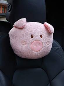 1 Pc Car Cartoon Headrest Cute Soft And Cute Little Pig Car Neck Protection Pillow - Pink - View 4