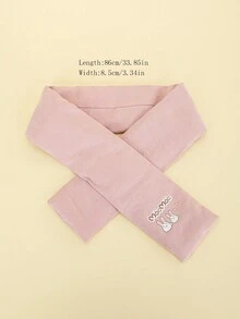 1條兒童柔軟純色圍巾,冬季保暖頸部圍巾,適用於幼兒和兒童 - 粉色 - 查看 2