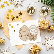 36pcs Easter Festival Ornaments, Home Decoration, Wooden Crafts Creative Carved Wood Slice Pendant, Suitable For Graffiti And Essential For Festival Surprises - 36 Pieces In a Set - View 2