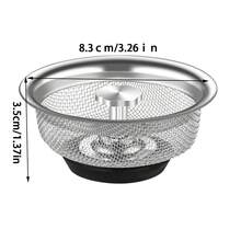 1個不鏽鋼廚房水濾器,浴室水槽排水濾網和浴缸防塞頭 - 銀色 - 查看 6