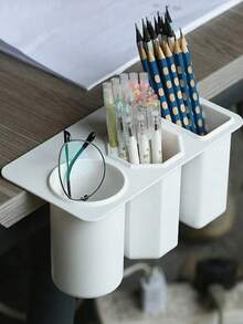 1pc Adhesive Desk Organizer Pen Holder For Stationery, Makeup Brushes And Other Small Items - Multicolor - View 4
